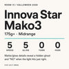 Room 13 Innova Star Mako3, 175g+, with flight numbers 5 speed, 5 glide, 0 turn, 0 fade.