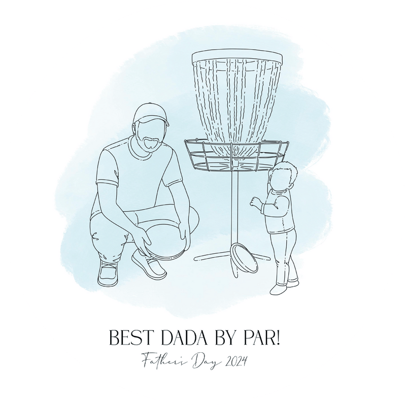 Custom Disc Golf Line Drawing Disc
