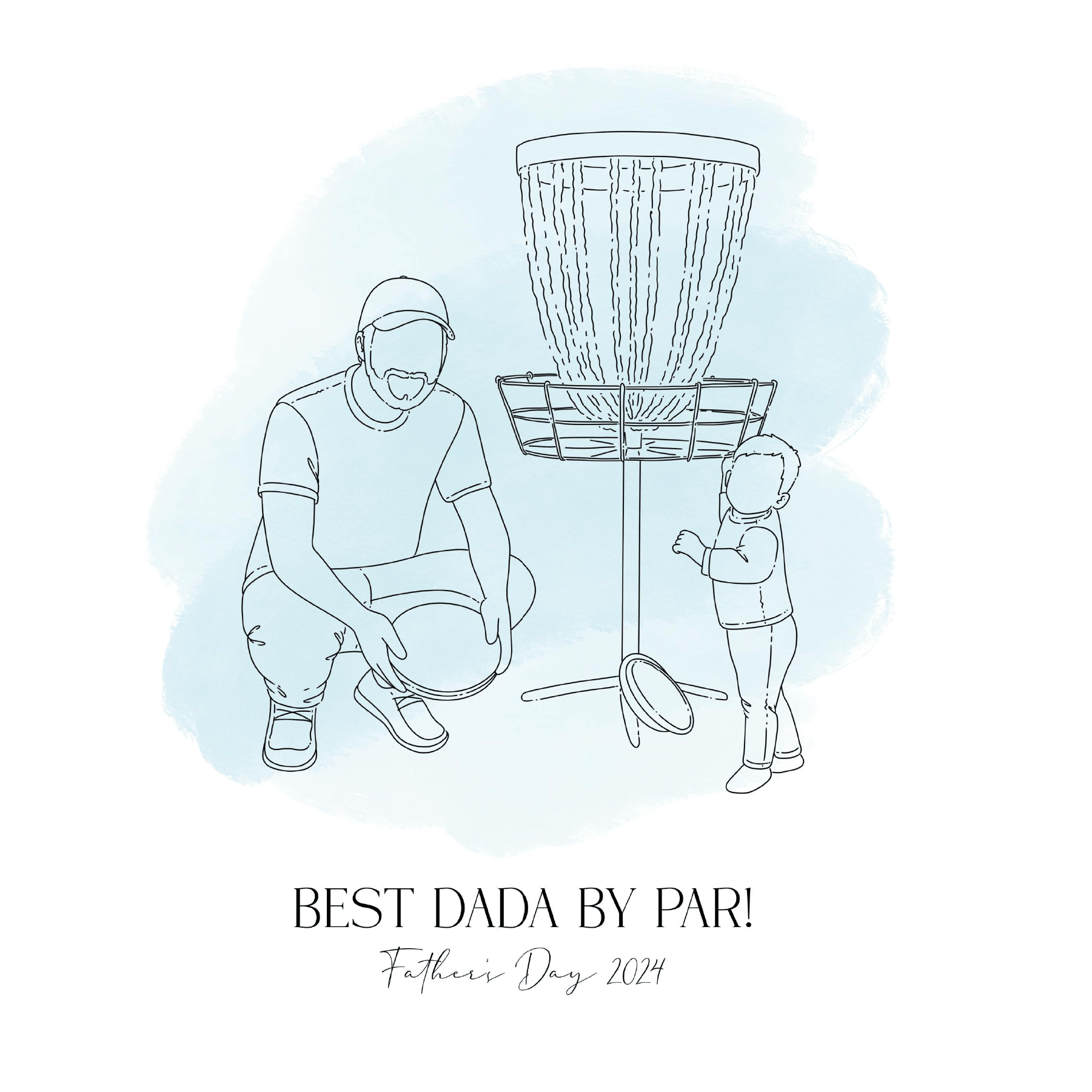 Custom Disc Golf Line Drawing Disc