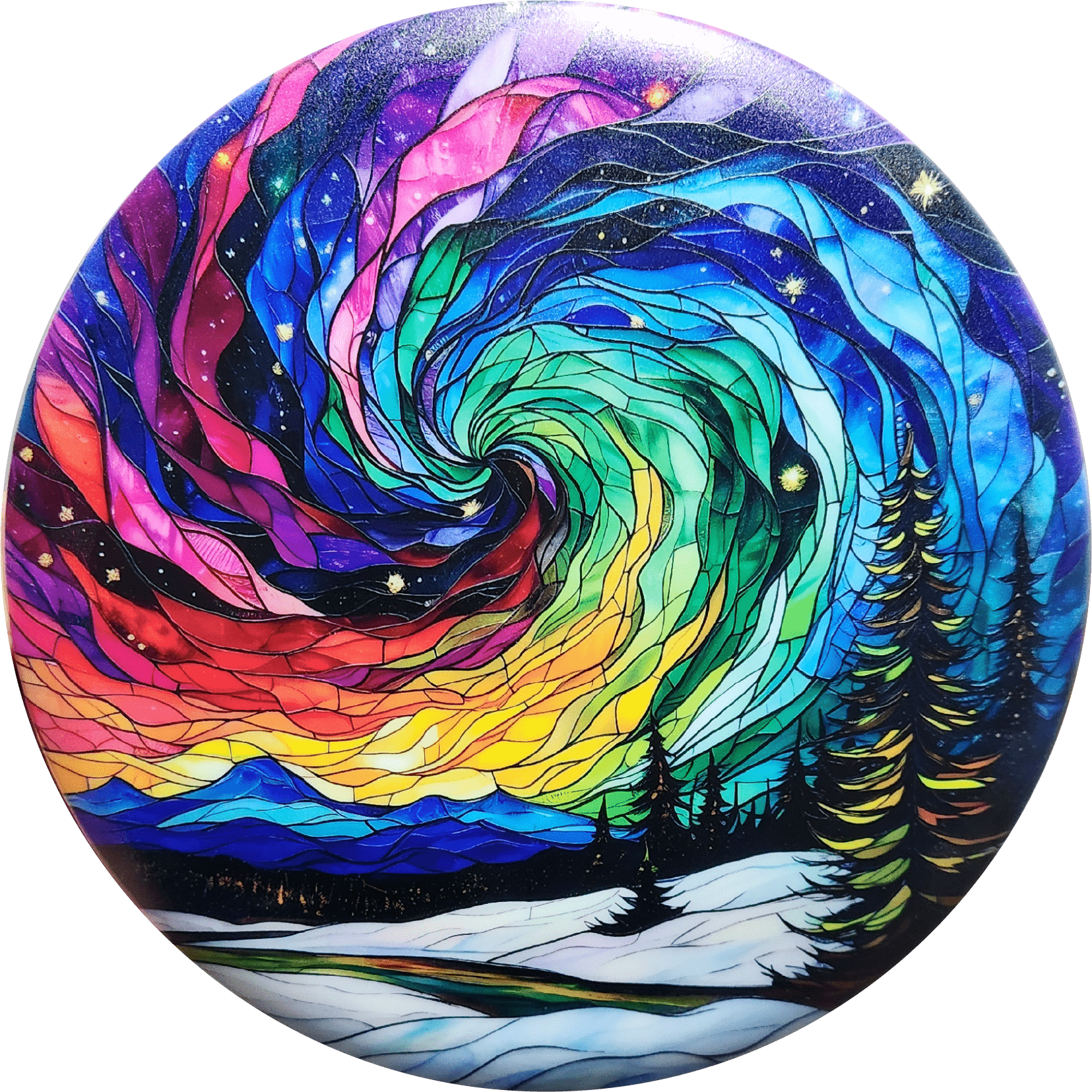 Stained Hello Disc Spiral Stained Glass Disc Golf Disc - Disc Golf Swag
