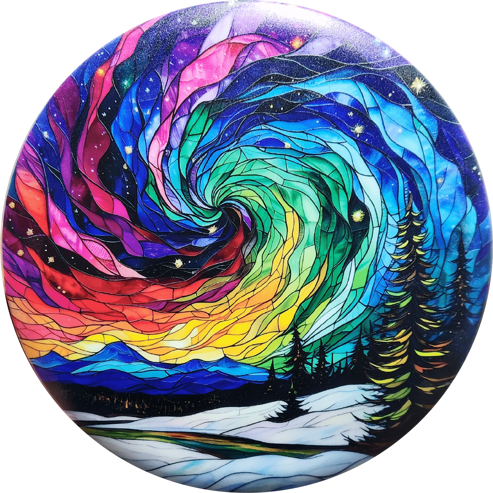 Spiral Stained Glass Disc Golf Disc