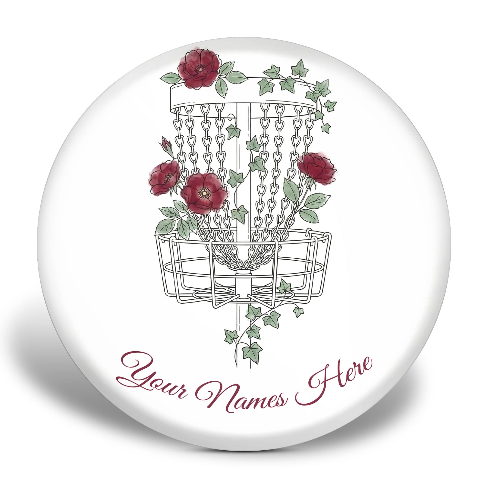 Custom Floral Disc Golf Disc - Personalized Valentine's Edition