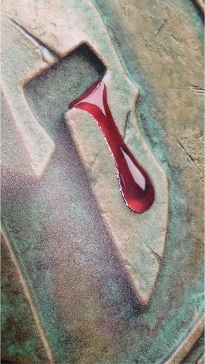 warriors mark spartan helmet blood 3d disc texture