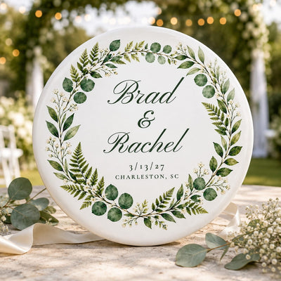  premium garden-wedding lifestyle image with the personalized disc 