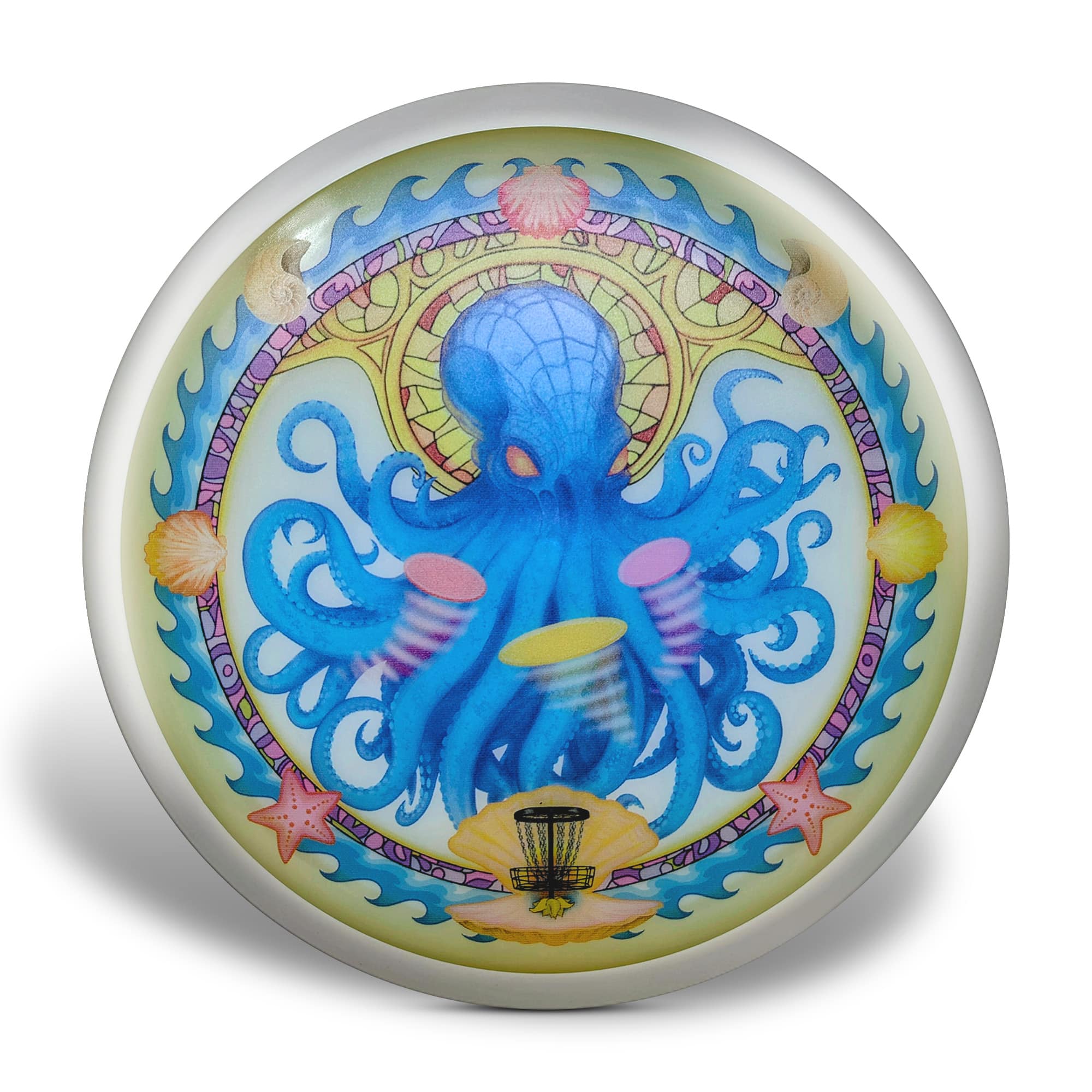 Fully Custom Glow in the Dark Disc Golf Disc, MVP Eclipse 2.0 Wave