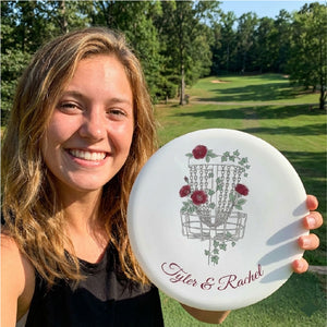 Custom Floral Disc Golf Disc - Personalized Valentine's Edition