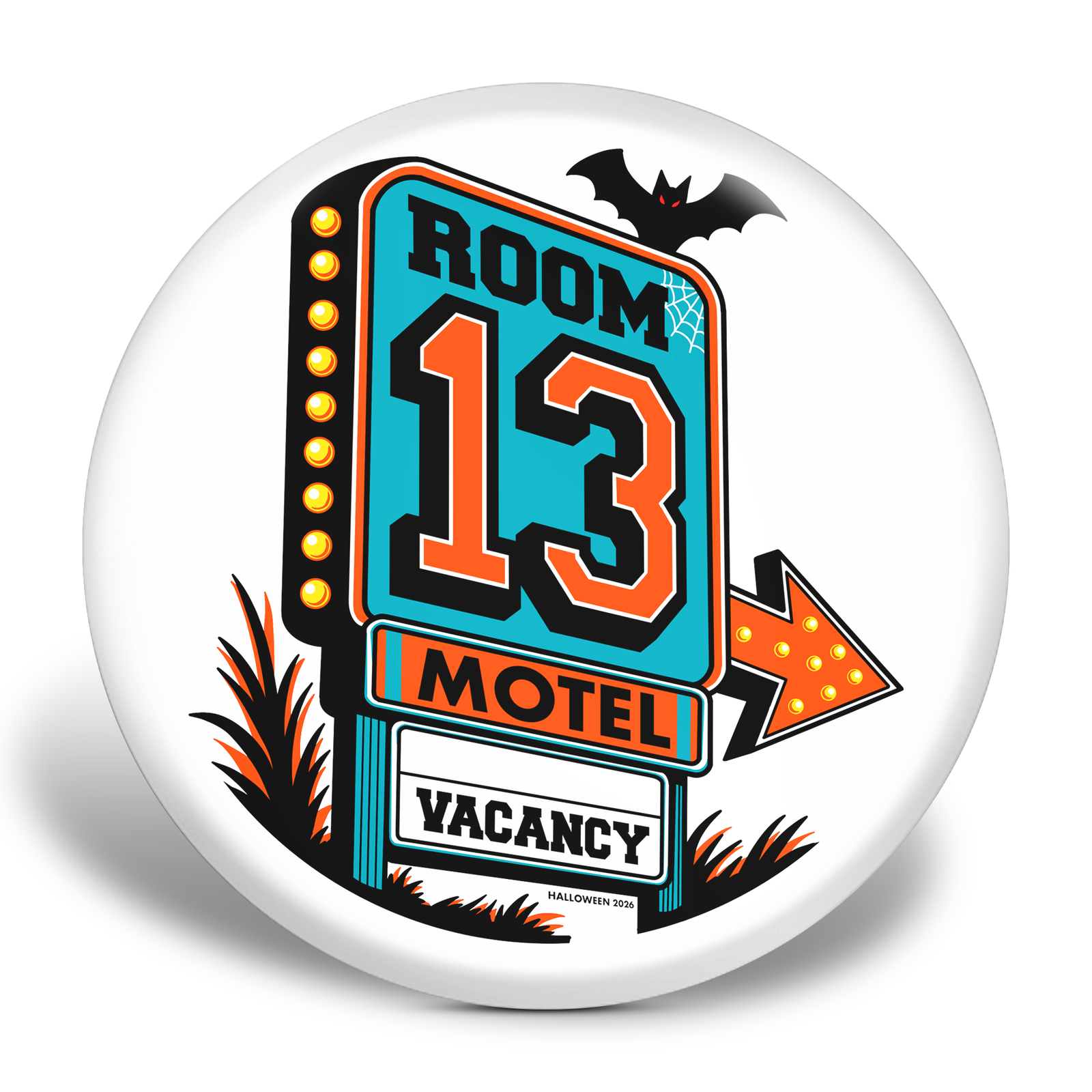 Final Room 13 Halloween artwork on a white Innova Star Mako3; the reflective ghost is hidden at this angle.