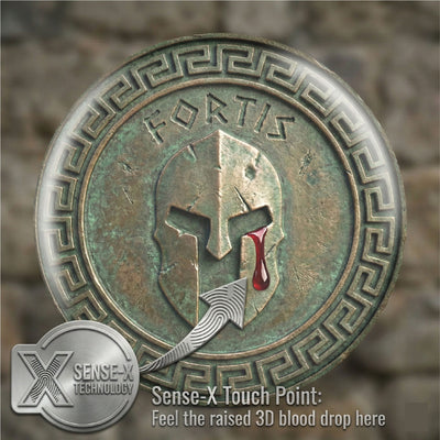 warriors mark spartan helmet blood 3d disc texture