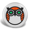 Try Discs owl logo in black, orange, and green on a white disc golf disc