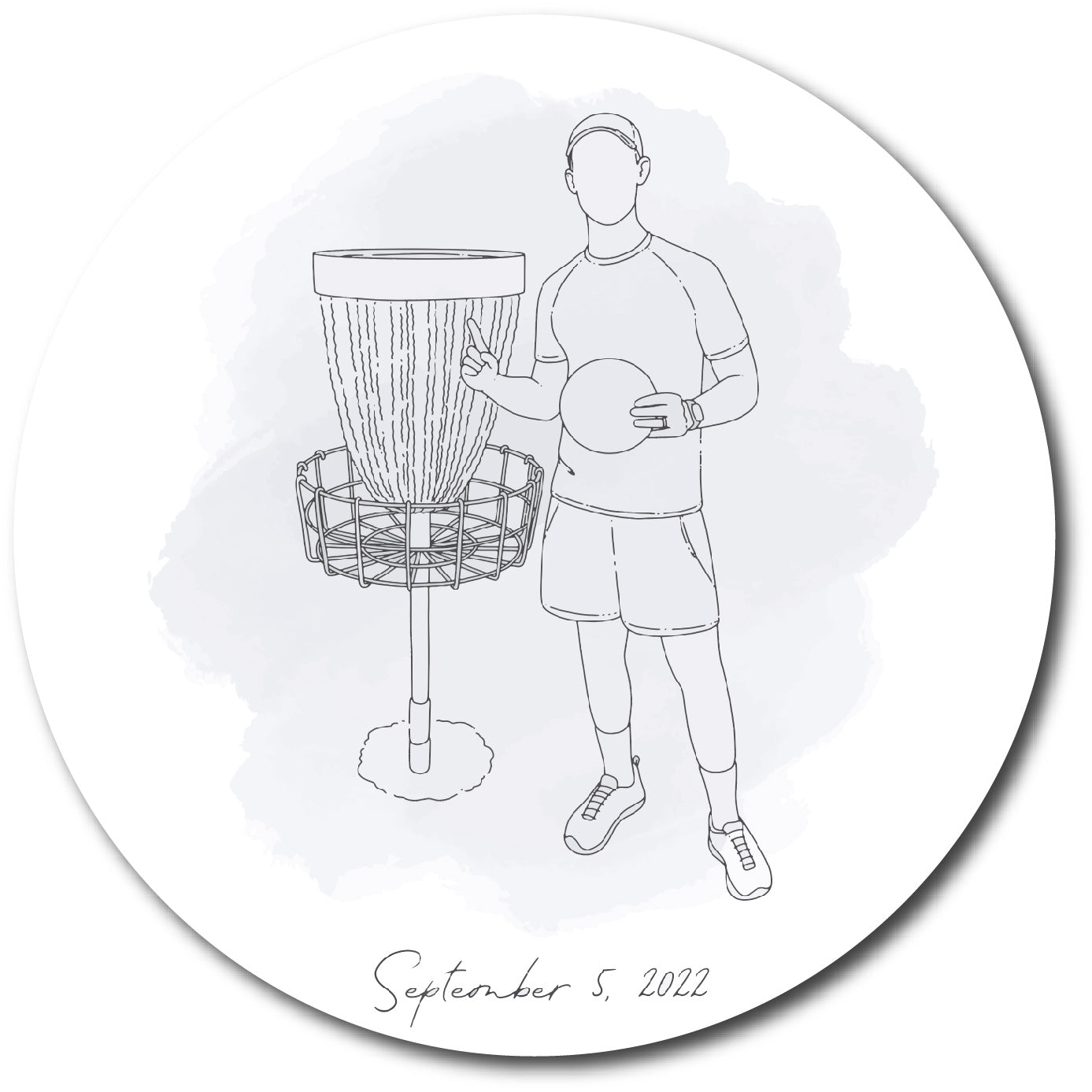 Custom Disc Golf Line Drawing Disc